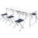 vidaXL Foldable Camping Table Set with 6 Stools 180 x 60cm