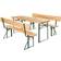 tectake Table and Bench Set with Backrest