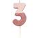 Talking Tables Rose Gold Glitter Number 3 Candle Cake Decoration