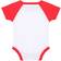 Larkwood Baby's Essential Short Sleeve Baseball Bodysuit - White/Red