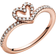Pandora Sparkling Wishbone Heart Ring - Rose Gold/Transparent