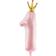 PartyDeco Foil Balloon 1 Year Crown Pink