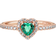 Pandora Sparkling Elevated Heart Ring - Rose Gold/Green/Transparent