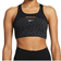 Nike Dri-FIT Swoosh Medium-Support Non-Padded Printed Sports Bra - Dark Smoke Grey/Black/White