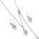 Montana Silversmiths Royal Cluster Drop Jewelry Set - Silver/Opal/Transparent