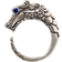 John Hardy Legends Naga Open Band Ring - Silver/Gold/Blue