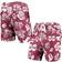 Wes & Willy Mississippi State Bulldogs Floral Volley Logo Swim Trunks - Maroon