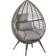 OutSunny Outdoor Indoor Wicker Teardrop Chair With Cushion Rattan Lounger