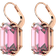 Swarovski Millenia Drop Octagon Cut Earrings - Rose Gold/Pink