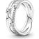 Pandora Sparkling Triple Band Ring - Silver/Transparent