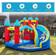 OutSunny 4 in 1 Kids Bouncy Castle Large Inflatable House Trampoline Slide Water Pool Climbing Wall with Blower Carrybag