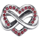 Pandora Family Infinity Heart Charm - Silver/Red