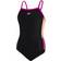 Speedo Girl's Dive Thinstrap Muscleback Swimsuit - Black/Neon Fire/Electric Pink