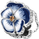 Pandora Pansy Flower Charm - Silver/Blue/White/Orange/Transparent