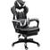 Equinox Ergonomic Reclining Gaming Chair with Footrest - White/Black