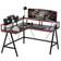 Homcom L-Shape Corner Gaming Desk Computer Table- Black & Red