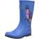 Joules Roll Up Flexible Printed Wellies - Blue T-Rex