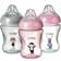 Nuby Decorated Combat Colic Bottles 3 pk Pink