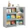 Children Bookcase Toy Storage Cabinet Display Shelf with Sliding Door