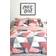 Dreamscene Teddy Fleece Duvet Cover Pink, White, Grey (40x19cm)