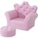 Homcom Children's Pink Princess Armchair & Footstool Set