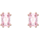 Swarovski Rectangle Stilla Stud Earrings - Rose Gold/Pink