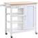 Homcom Kitchen Cart on Wheels with Embossed Trolley Table