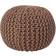 Homescapes Chocolate Brown Knitted Footstool Pouffe