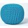 Homescapes Teal Blue Knitted Footstool Pouffe
