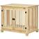 Pawhut Natural Finish Wooden Dog Crate with Double Doors 82.5x72cm
