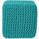 Homescapes Teal Green Cube Cotton Knitted Pouffe