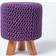 Homescapes Purple Tall Knitted Foot Stool