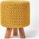 Homescapes Mustard Tall Knitted Foot Stool