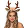 Boland Lovely Reindeer Headband Tiara with Horns Ears & Flowers