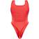 PrettyLittleThing Basic Slinky Scoop Neck Bodysuit - Red