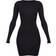 PrettyLittleThing Basic Jersey Long Sleeve Bodycon Dress - Black