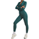 PrettyLittleThing Structured Contour Rib Zip Jumpsuit - Forest Green