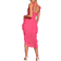 PrettyLittleThing Underwire Detail Draped Midi Dress - Hot Pink