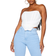 PrettyLittleThing Shape Ruched Corset Crop Top - White