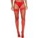 PrettyLittleThing Lace Top Fishnet Hold Up Stockings - Red