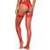 PrettyLittleThing Lace Top Fishnet Hold Up Stockings - Red