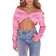 PrettyLittleThing Bardot Twist Front Crop Blouse - Candy Pink