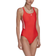 adidas Women's Mid 3-Stripes Swimsuit - Bright Red / White