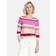 Gerry Weber Fine Knit Striped Short Sleeve Jumper Pink