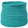 Homescapes Teal Green Cotton Knitted Round Storage Basket