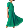 Roman Lace Top Overlay Pleated Midi Dress - Emerald