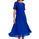 Roman Lace Top Overlay Pleated Midi Dress - Royal Blue