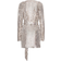 ROTATE Birger Christensen Sequin Wide Shoulder Wrap Dress - Silver