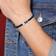 Tommy Hilfiger Casual Leather Braided Bracelet - Silver/Black