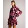 Ted Baker Womens Black Grayda Floral-print Ruffle-skirt Crepe Mini Dress